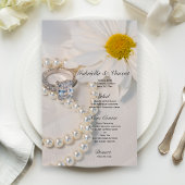 Menu Elegant White Daisy Flower Wedding