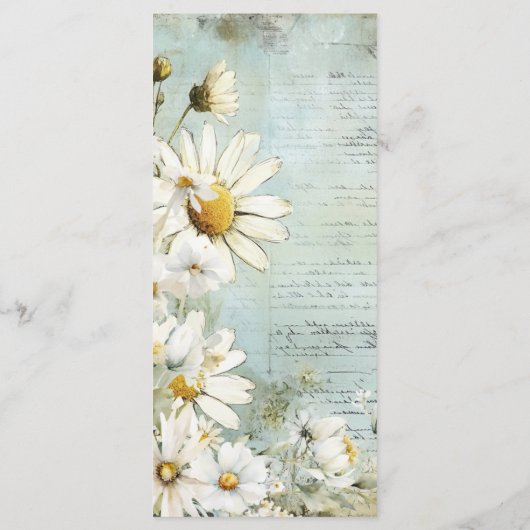 Menu Elegant White Daisy Wedding (Achterkant)