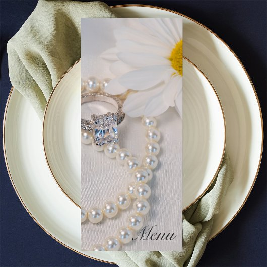 Menu Elegant White Daisy Wedding