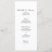 Menu Elegant White Daisy Wedding (Achterkant)