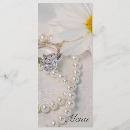 Menu Elegant White Daisy Wedding (Voorkant)