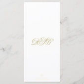 Menu Elegant White en Gold Monogram Wedding (Achterkant)