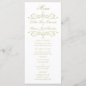 Menu Elegant White en Gold Monogram Wedding (Voorkant)