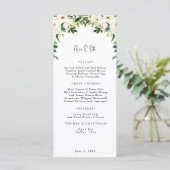 Menu Elegant White Floral Wedding (Staand voorkant)