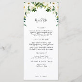 Menu Elegant White Floral Wedding (Voorkant)