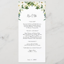 Menu Elegant White Floral Wedding