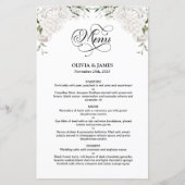 Menu Elegant White Floral Wedding (Voorkant)