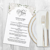 Menu Elegant White Floral Wedding