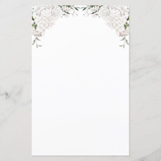 Menu Elegant White Floral Wedding (Achterkant)