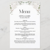 Menu Elegant White Floral Wedding (Voorkant)