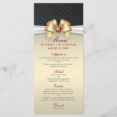 Menu Elegant White Gold Ribbon Red Diamond Weddens (Voorkant)