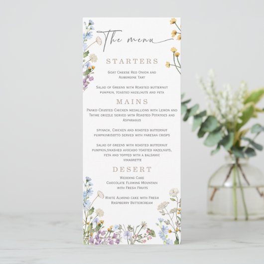 Menu Elegant Wilflower Wedding (Staand voorkant)