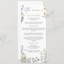 Menu Elegant Wilflower Wedding