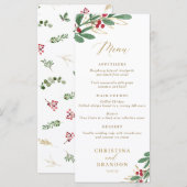 Menu Elegant Winter Wedding of Kerstmis (Voorkant / Achterkant)