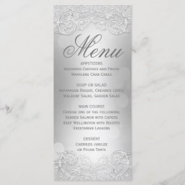 Menu Elegant Zilver Faux Glitter