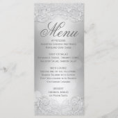 Menu Elegant Zilver Faux Glitter (Voorkant)