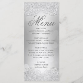 Menu Elegant Zilver Faux Glitter