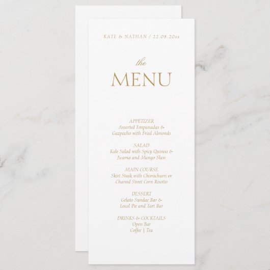 Menu Elegnat Wedding (Voorkant / Achterkant)