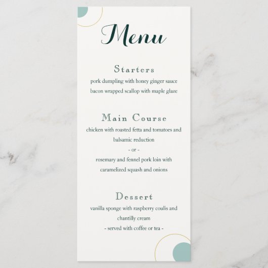 Menu Emerald and Gold Art Deco Wedding (Voorkant)