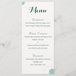 Menu Emerald and Gold Art Deco Wedding