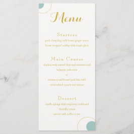 Menu Emerald and Gold Art Deco Wedding