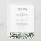 Menu Emerald Forest Kaart (Achterkant)