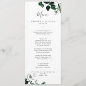 Menu Emerald Greenery Weddenschap (Voorkant)