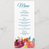 Menu en Drinken van het zomerturquoise Wedding Fla (Voorkant)