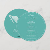 Menu- en plaatskaartcombinatie | 4 gangen Huwelijk Feestdagenkaart (Voorkant / Achterkant)