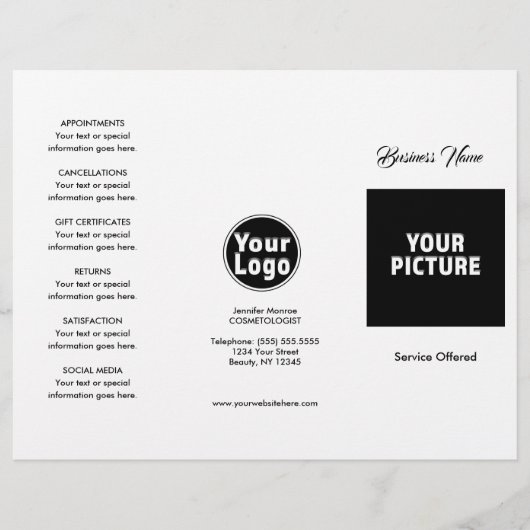 Menu- en prijsgids flyer (Voorkant)