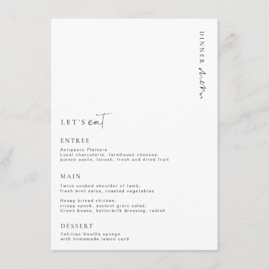 Menu Estelle Minimalist Wedding (Voorkant)