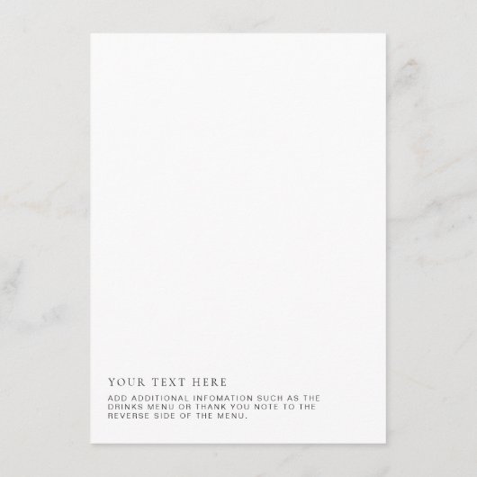 Menu Estelle Minimalist Wedding (Achterkant)