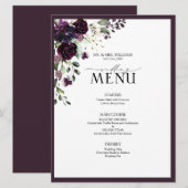 Menu Eucalyptus Botanical Sage Green Wedding (Voorkant / Achterkant)