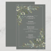 Menu Eucalyptus Botanical Sage Green Wedding (Voorkant / Achterkant)