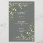 Menu Eucalyptus Botanical Sage Green Wedding (Voorkant)
