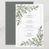 Menu Eucalyptus Botanical Sage Green Wedding (Voorkant / Achterkant)