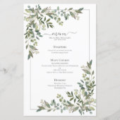 Menu Eucalyptus Botanical Sage Green Wedding (Voorkant)