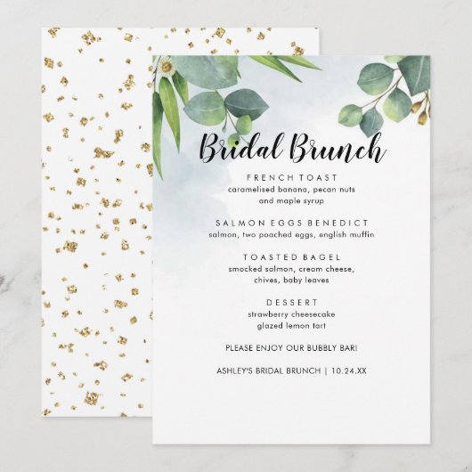 Menu Eucalyptus Bridal Brunch (Voorkant / Achterkant)