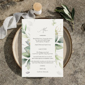 Menu Eucalyptus Glow Gold Greenery 2 Kaart