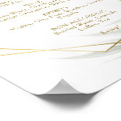 Menu Eucalyptus Gold Geometric Wedding Drink Poster (Hoek)