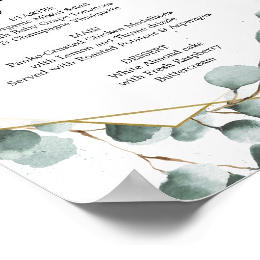 Menu Eucalyptus Greenery of Bar Menu Sign Poster (Hoek)