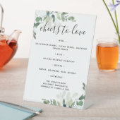 Menu Eucalyptus Greenery Wedding Drinken Reclamebord Met Voetstuk (Insitu)