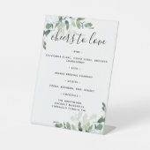 Menu Eucalyptus Greenery Wedding Drinken Reclamebord Met Voetstuk (Voorkant)