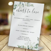 Menu Eucalyptus Greenery Wedding Drinken Reclamebord Met Voetstuk