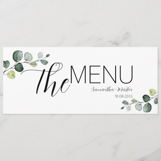 Menu Eucalyptus Minimale scriptweduwen (Achterkant)