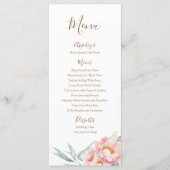 Menu Eucalyptus Peonies Wedding (bruin) (Voorkant)