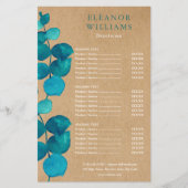 Menu Eucalyptus Rustic Salon Service (Voorkant)