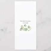 Menu Eucalyptus Waterverf Minimalist Weddenschap (Achterkant)