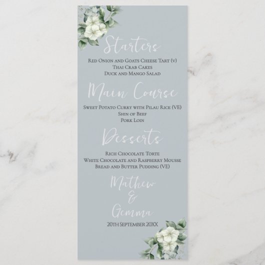 Menu Eucalyptus Weddenschap (Achterkant)