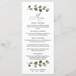 Menu Eucalyptus Wedding, Greenery Wedding